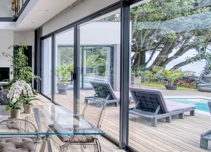 3-Track sliding glass patio doors